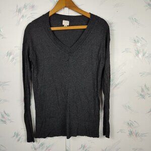 A New Day Gray Long Sleeve V-neck Sweater